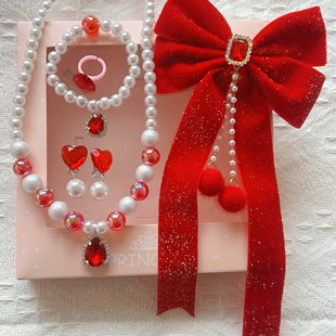 新年红色头饰儿童古风绒花毛球流苏发夹喜庆中国风过年女童发饰品