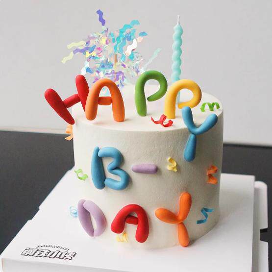 软胶HB生日字母蛋糕装饰英文生日快乐儿童男孩女孩生日可爱插件