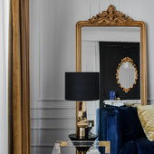 欧式 复古全身镜子落地镜穿衣镜壁挂镜定制挂镜墙壁背景墙装 饰镜子