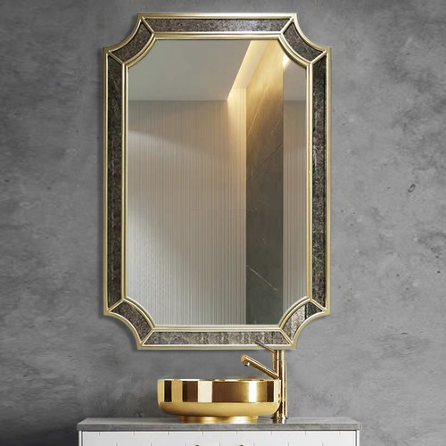 欧式软装仿古洗手台面定制镜子