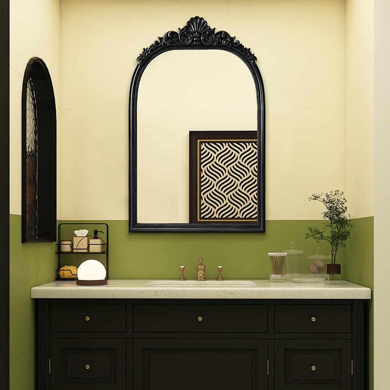 欧式奢华复古化妆镜轻奢led智能高清浴室镜壁挂洗手台干湿区镜子,住宅家具,化妆镜,淘宝优惠券,粉丝福利购,淘宝优惠卷