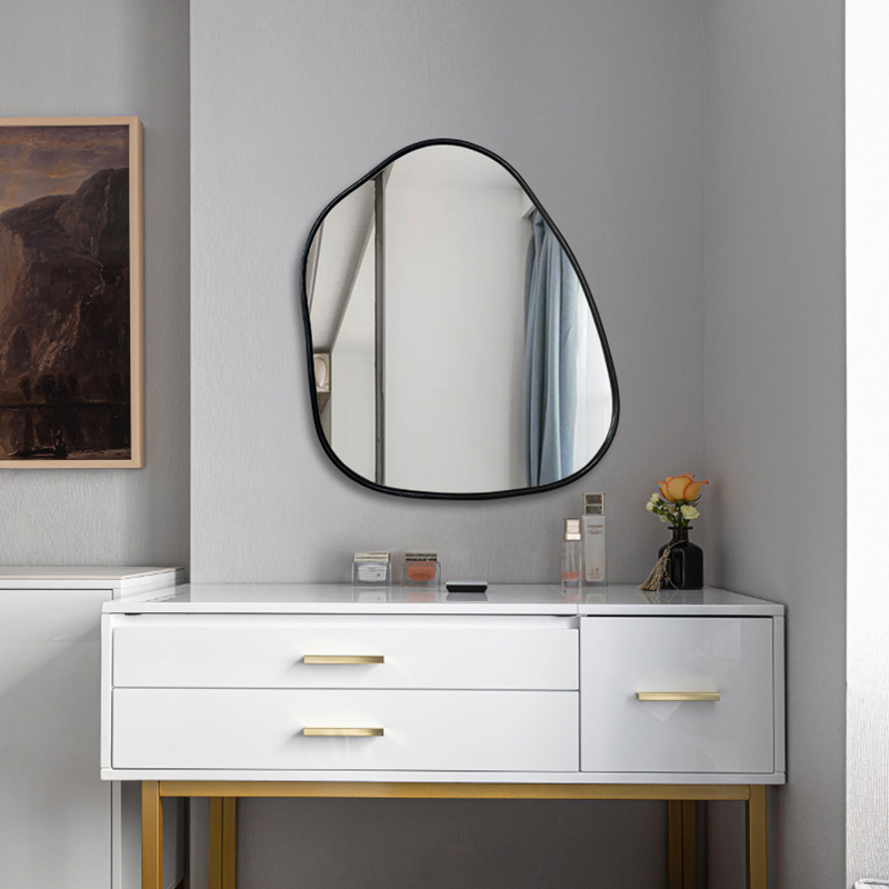 北欧简约梳妆镜异形浴室装饰镜