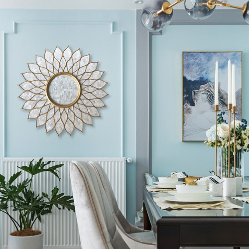 欧式轻奢贝壳装饰镜客厅壁挂镜