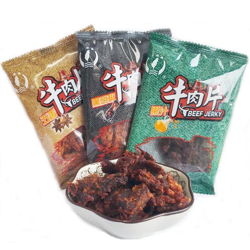 500g食分满意手抓xo酱烤小辣椒牛肉干片果汁味黑胡椒五香250g