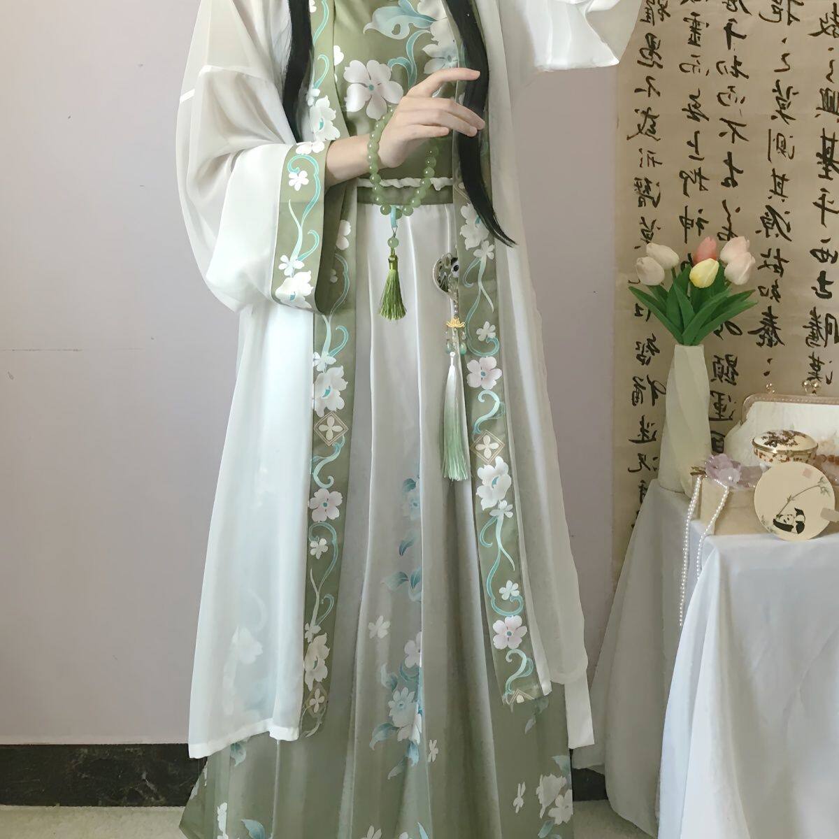 正版原创汉服古装日常宋制三件套衣服齐腰襦裙仙气古风