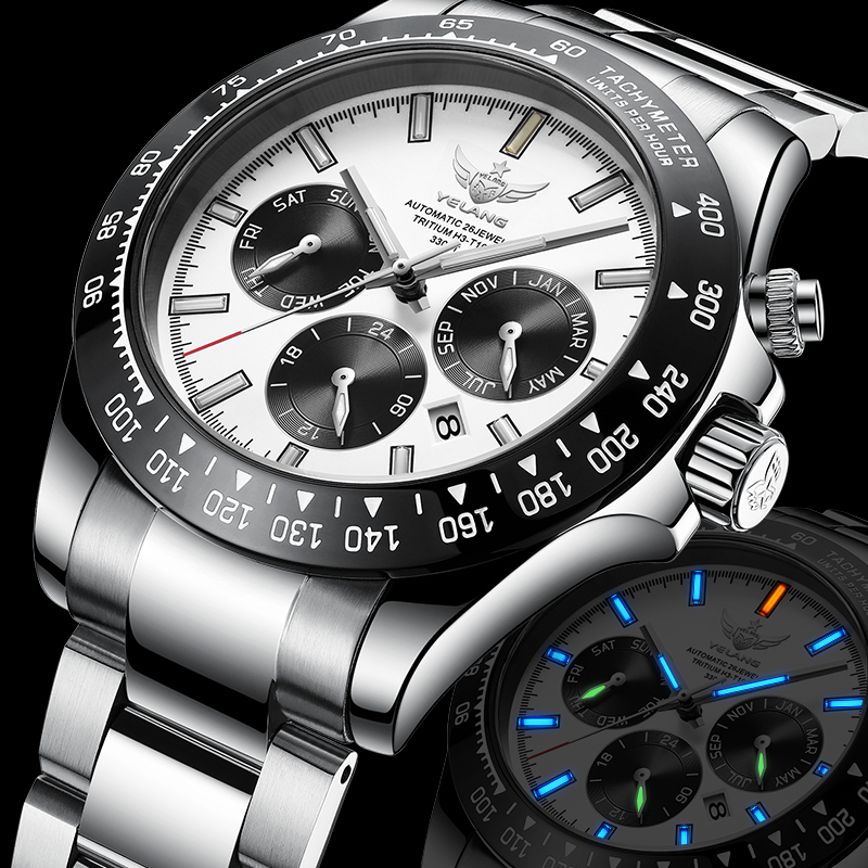 全自动机械芯防水夜光机械表