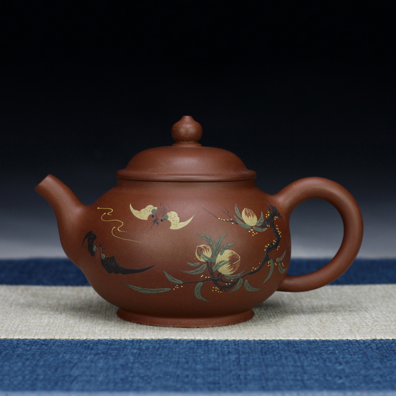 寿桃李昌鸿高徒魏建设亲制原矿底槽青收藏送礼宜兴紫砂420cc包邮