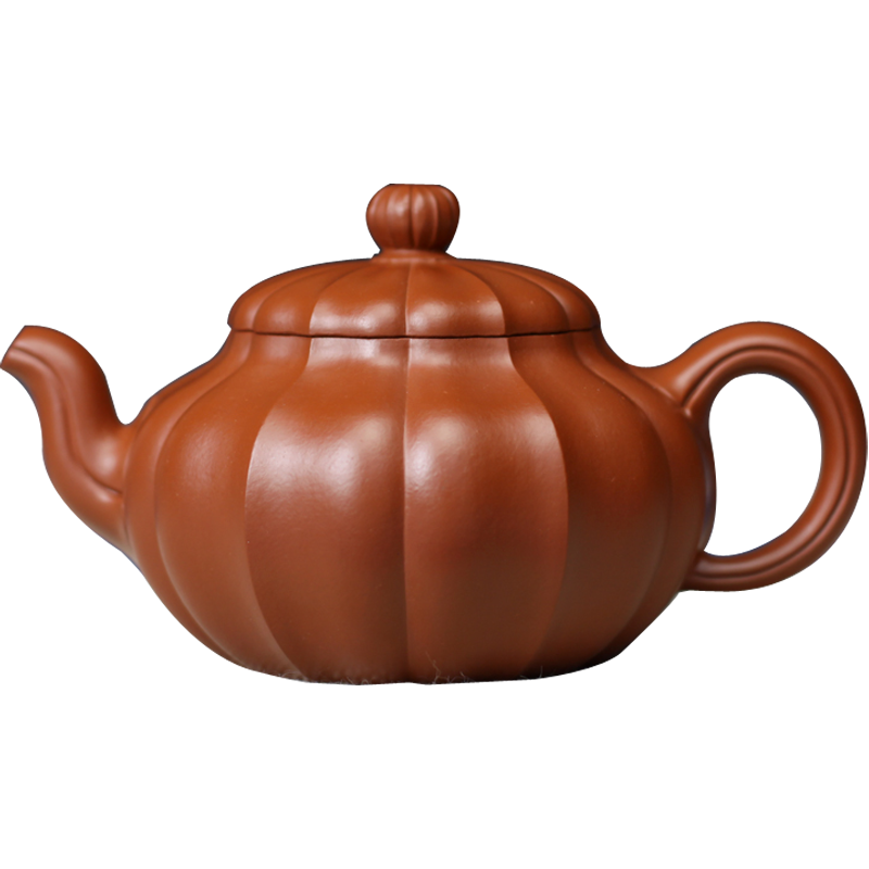 国工范育君筋纹280cc紫砂茶壶