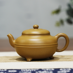 三足鼎立原矿金砂段高工汤老师纯全手工正宗宜兴紫砂壶品茗泡茶具