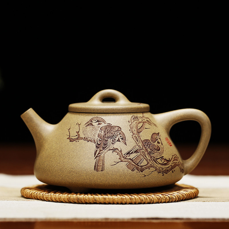 子冶石瓢 国工杨喜雨 全手工原矿底槽青/段泥正宗宜兴紫砂壶精品