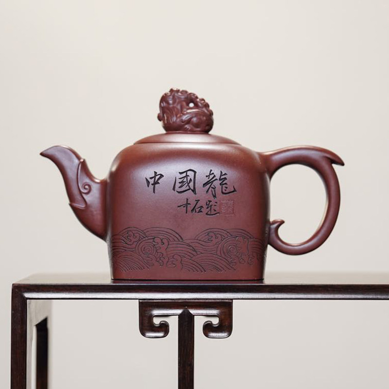国玺龙壶省大师程辉代表作原矿底槽青正宗宜兴紫砂壶收藏重器询价