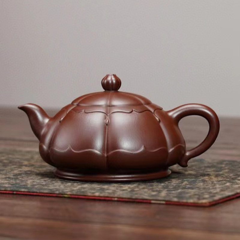 张义制陶南红玉砂筋纹器宜兴紫砂