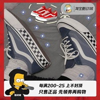 Vans, синие красные низкие шахматы, кеды подходит для мужчин и женщин, кроссовки, 36