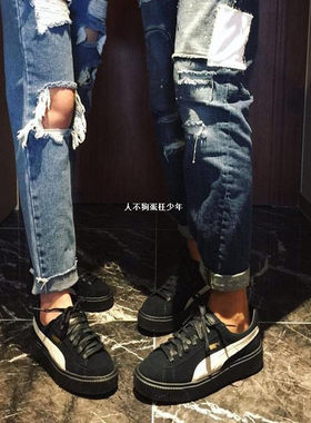 彪马puma蕾哈娜厚底黑白运动板鞋