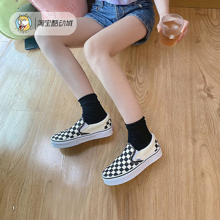 现货Vans Slip On黑白棋盘格 一脚蹬 低帮男女帆布鞋VN-0EYEBWW