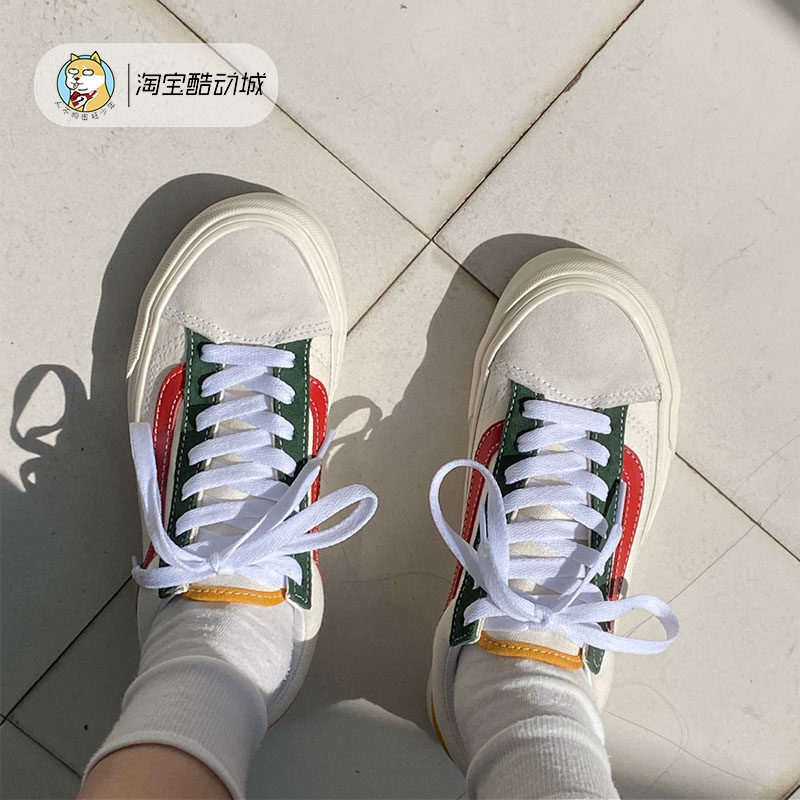 特价 Vans Style 36 白红拼接 男女同款休闲低帮板鞋 VN0A3DZ3VZ0