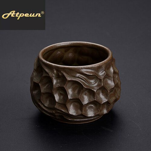 ATPEUN陈为椿陶艺大师凸艺天目窑变七彩玄铁杯个人杯主人品茗杯茶