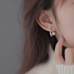 925纯银鲁珀特之泪珍珠耳环女ins小众设计感配饰耳钉2022年新款潮