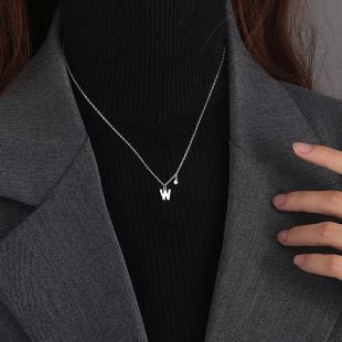 26字母毛衣链2022年新款 潮定制925纯银项链女轻奢小众锁骨链秋冬