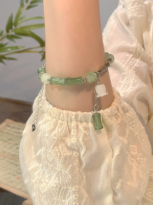 新中式节节高升和田玉竹节手链女