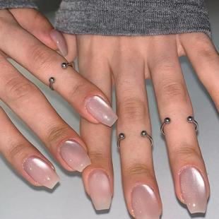 吉赛尔同款韩系穿孔开口戒指细款叠戴食指戒小众独特指环时尚百搭