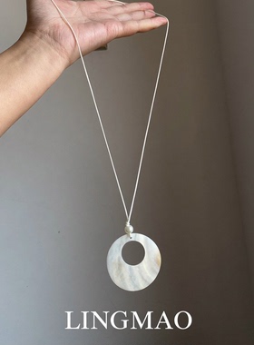 韩系ins简约圆形镂空吊坠高级感