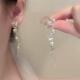 S925纯银甜美风蝴蝶锆石流苏珍珠耳环小众精致时尚 气质耳钉少女感