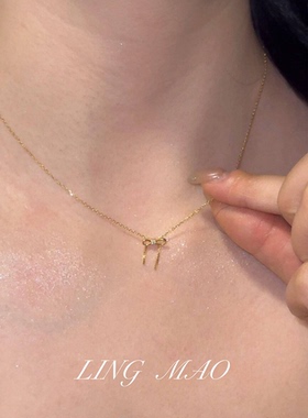 闪钻蝴蝶结项链轻奢高级感巨好看