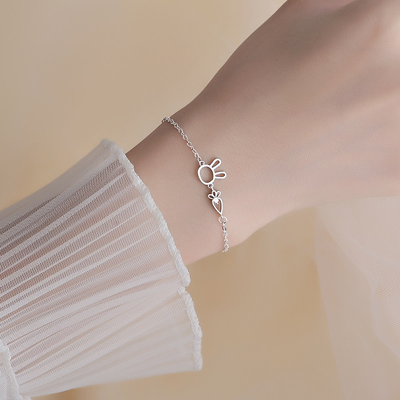 925纯银小兔子手链女夏ins小众设计轻奢手饰简约气质百搭2022新款,饰品/流行首饰/时尚饰品新,手链,淘宝优惠券,粉丝福利购,淘宝优惠卷