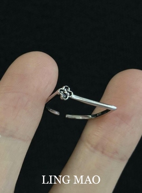 ins风小花戒指女高级感轻奢气质