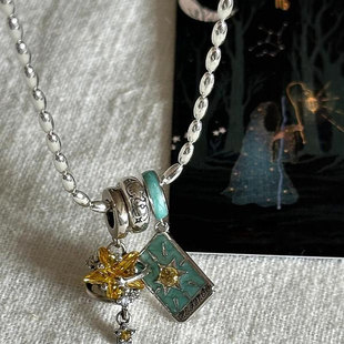 细闪滴釉塔罗牌星星项链2025新爆款时尚小众高级锁骨颈链百搭时尚