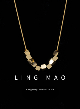 简约设计感小方块项链轻奢小众款