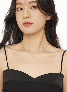 925纯银字母W项链女小众精致颈链