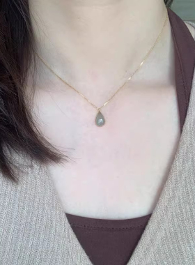 S925纯银国风水滴项链女款高级感
