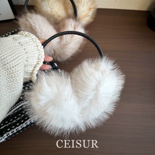 韩版 ins可爱仿狐狸毛耳罩保暖护耳加厚耳套女冬天耳捂耳暖耳套y2k