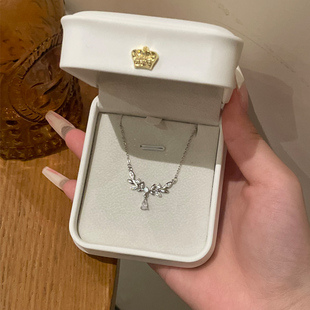 s925纯银穗穗平安麦穗项链女款2024新款毛衣链高级感轻奢小众颈链