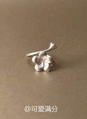 复古银色花朵戒指轻奢高级感小众