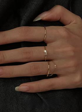 S925银极简素圈戒指叠戴轻奢高级