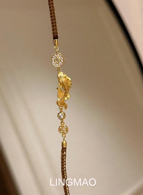 新中式拉丝金鱼锦鲤钱币编织手绳