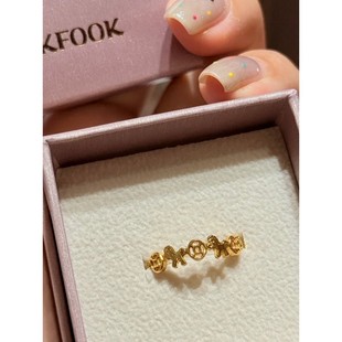 金色木马铜钱币戒指女款小众百搭本命年食指戒精致高级感指环尾戒