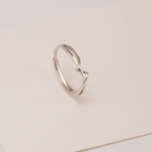 s925纯银简约百搭缠绕戒指女小众设计轻奢素圈指环时尚 个性 食指戒