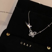 清冷感幻影蝴蝶项链轻奢小众气质闪钻锁骨链女高级感2023新款 爆款