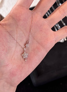 韩系爆闪星星吊坠项链高级感轻奢