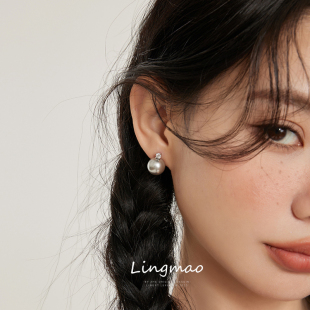 秋冬简约法式 小众设计高级感纯银气质耳饰女 珍珠耳环2025新爆爆款