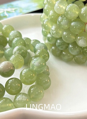 新中式青提奶盖仿岫玉手串小清新