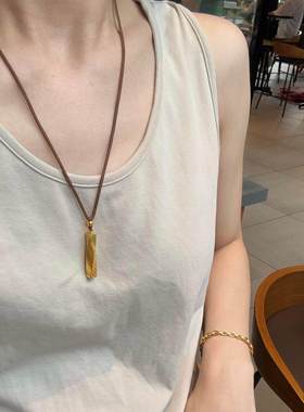 金色福字扭转乾坤柱吊坠项链高级