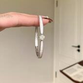 银色方钻拉丝细款 手镯轻奢高级感中古精致手饰百搭小众冷淡风精致