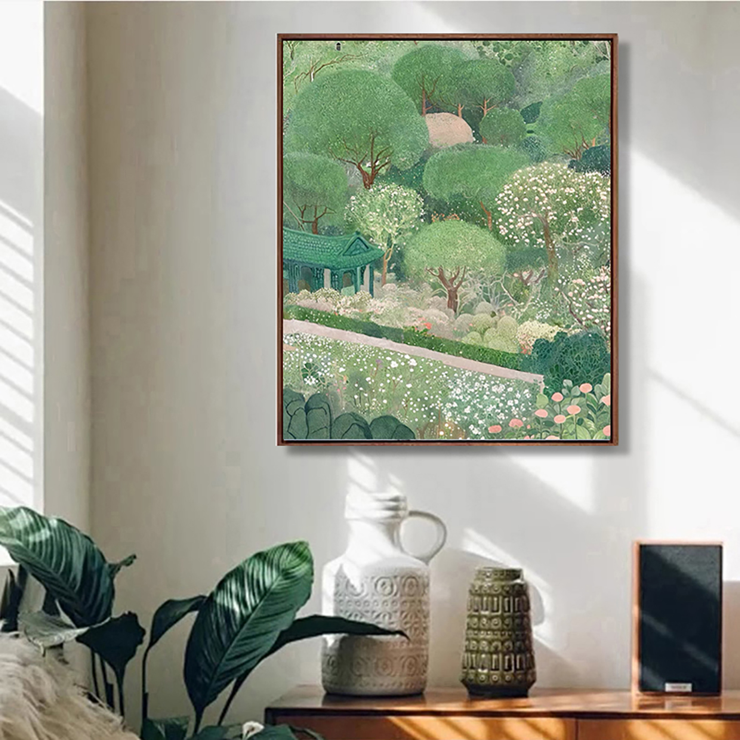 原创 |《绿色森林》手绘油画限量玄关装饰画客厅中古法式卧室挂画图片