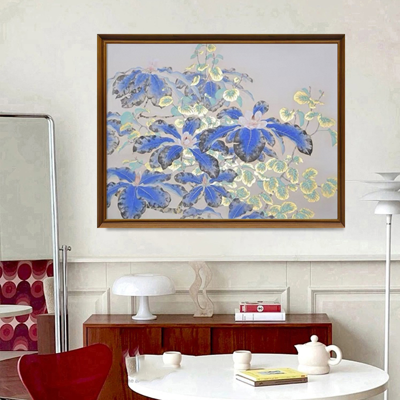 原创 |《玉兰树》纯手绘客厅油画玄关装饰画餐厅客厅中古风挂画图片