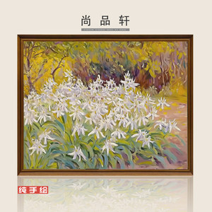 原创 |《林芳清逸》纯手绘油画限量玄关装饰画客厅中古新中式挂画